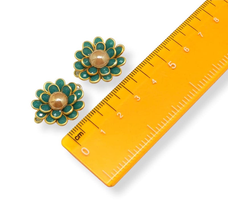 meryCraft Acrylic Gold Plated Pacchi Flower Shaped Charms DIY for Jewellery Making Rakhi and Crafting 5 PiecesSize 20x20 MM MTRL112 - Image 2
