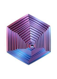 3D Printing Creative Hexagon Spiral Tower Magic Cool Finger Spin Music Puzzle Decompression Spin Toy Ornaments-Color:Decompression Disk [blue And Red] 7cm