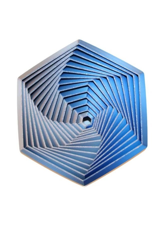 Generic - 3D Printing Creative Hexagon Spiral Tower Magic Cool Finger Spin Music Puzzle Decompression Spin Toy Ornaments-Color:Decompression Disk [blue And Red] 7cm - Image 1