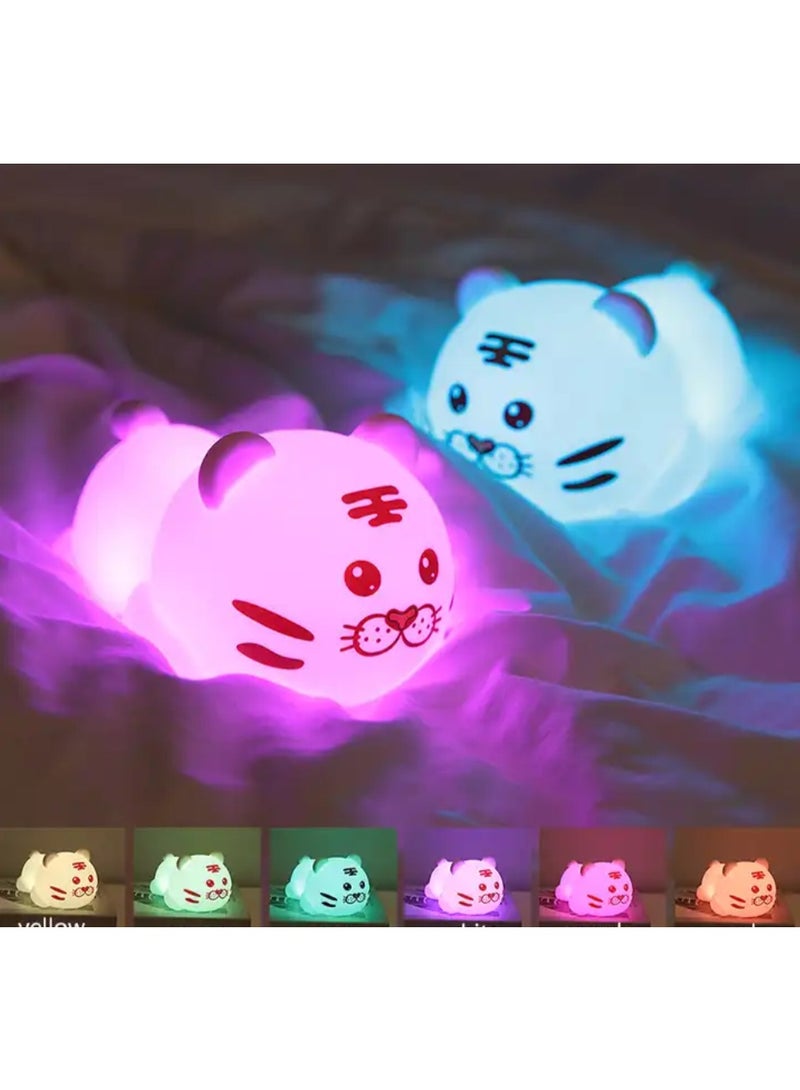 Tiger night light 7 Colour Changing with remote Portable USB Chargeable adjustable brightness - Image 1