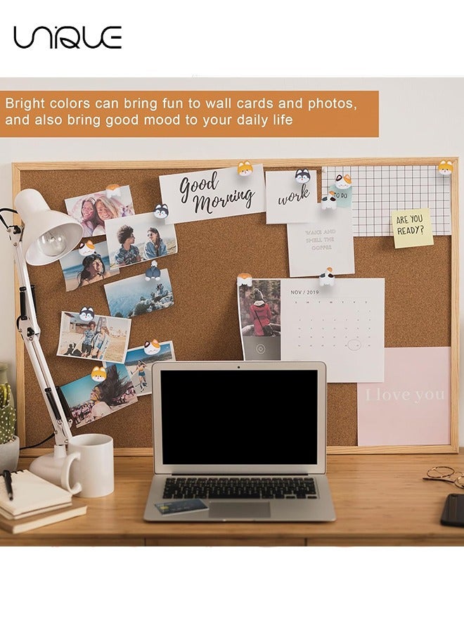 يونيك 20 قطعة دبابيس دفع لطيفة ، ديكور لطيف الإبهام المسامير القط نشرة المجلس دبابيس 6 أنماط مضحك الفلين المجلس الملحقات مع صندوق تخزين للوحة الفلين صورة خريطة الحائط ديكور المكتب المنزلي - Image 4