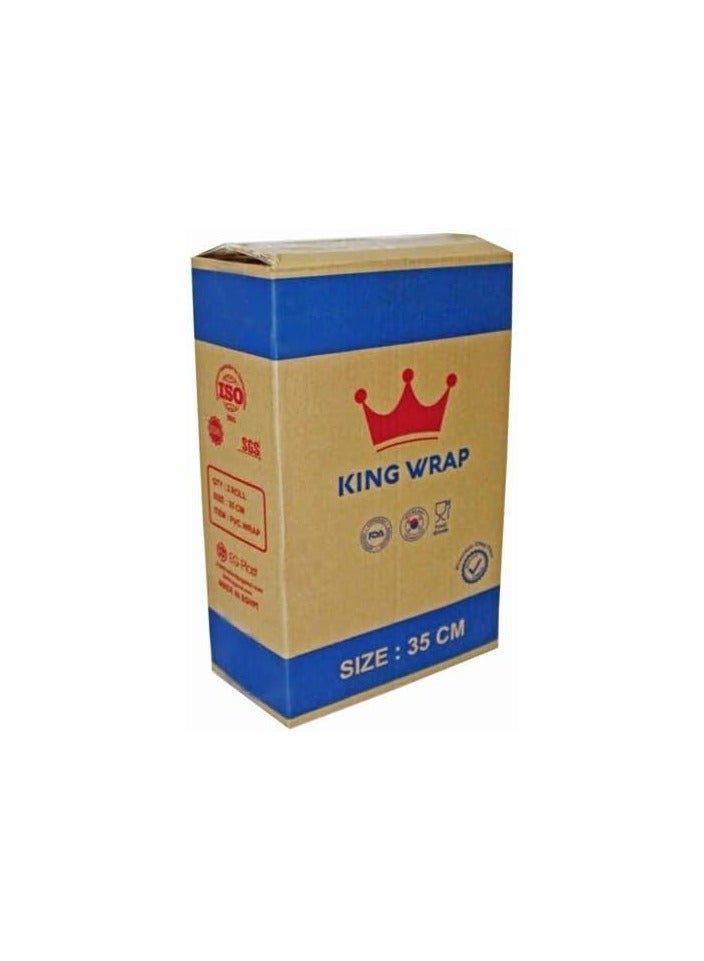 KING WRAP King Food Stretch Wrap Carton – 2 Rolls Total 5 kg – High-Quality Food Grade Cling Film for Kitchen & Restaurant - Image 2