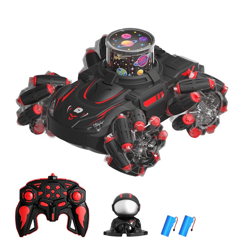 Remote Control Stunt Car with Pojection Light Music 2.4GHz 360° Rotating Remote Control Car One click Demonstration Toys for Kids Boys 2 Battery - Image 1