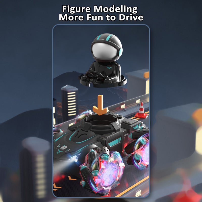 Remote Control Stunt Car with Pojection Light Music 2.4GHz 360° Rotating Remote Control Car One click Demonstration Toys for Kids Boys 2 Battery - Image 3