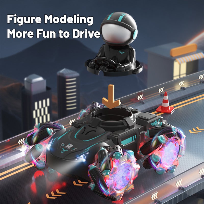 Remote Control Stunt Car with Pojection Light Music 2.4GHz 360° Rotating Remote Control Car One click Demonstration Toys for Kids Boys 2 Battery - Image 2
