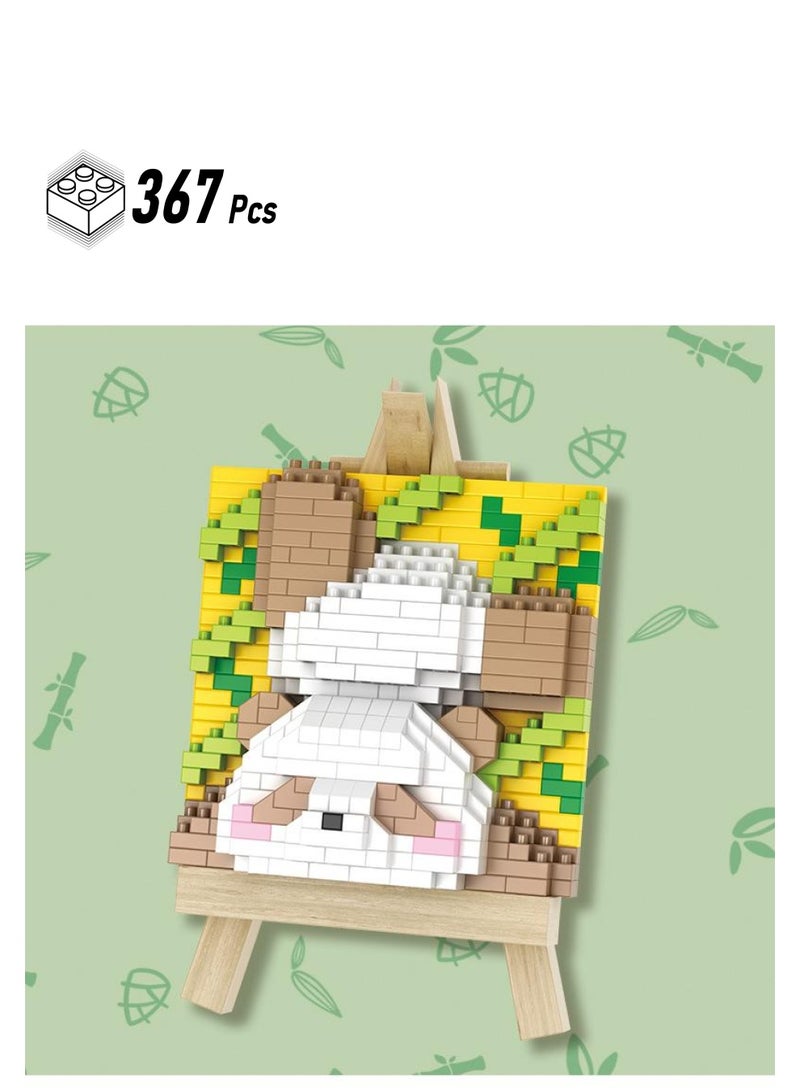 367 Pcs Particle Building Block Panda Hanging Picture Puzzle Toy Girl Gift Tabletop Decoration - Image 1