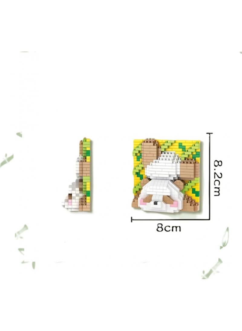 367 Pcs Particle Building Block Panda Hanging Picture Puzzle Toy Girl Gift Tabletop Decoration - Image 2