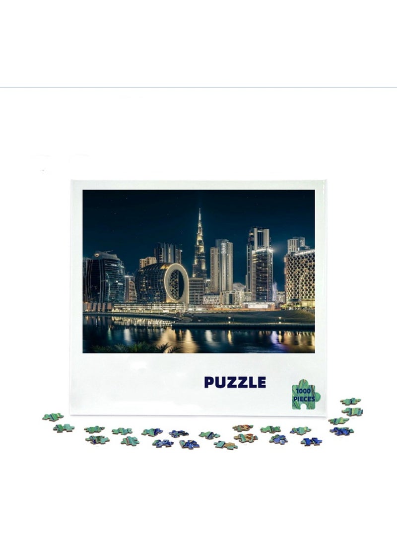 Anna 1000 Piece Dubai Night Scenery Skyline Colorful Entertainment And Leisure Decoration Puzzles  - Image 2