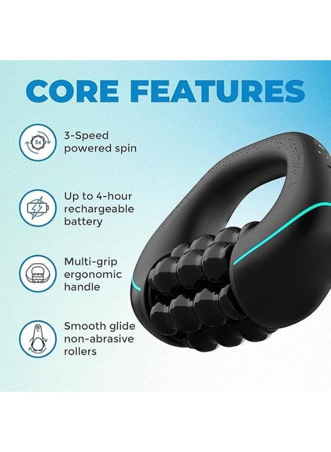 جهاز مساج رول كهربائي Powered Rolling Massager ، بطارية قابلة للشحن حتى 4 ساعات –3 سرعات دوران - لتخفيف آلام العضلات والرقبة والكتفين - Image 5