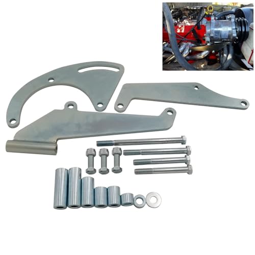BoCID Compatible with Small Block Chevy A/C Air Conditioning Compressor Mounting Bracket SBC LWP Long Water Pump Driver Side 9919L 119L - Image 1