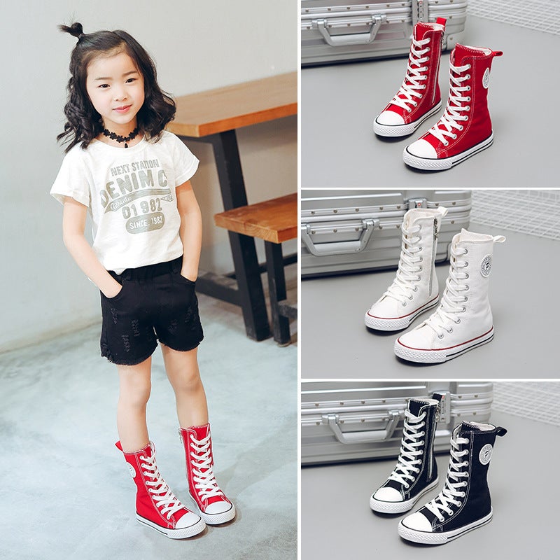 2026 Spring New Children'S Canvas Shoes High-Top Boys And Girls Shoes White Sneakers Korean Style Baby Canvas Shoes 5056 - Image 2