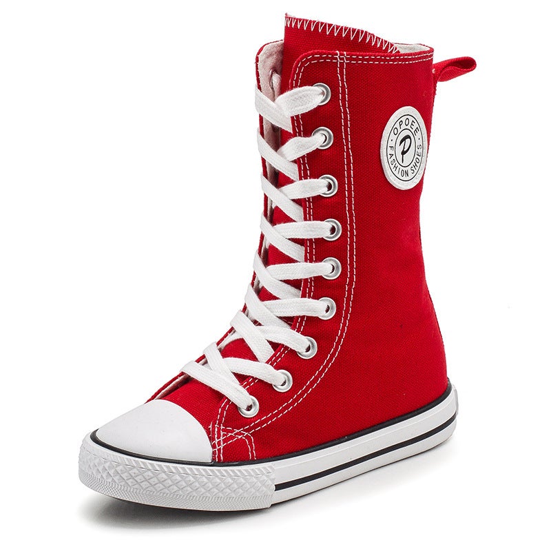 2026 Spring New Children'S Canvas Shoes High-Top Boys And Girls Shoes White Sneakers Korean Style Baby Canvas Shoes 5056 - Image 1