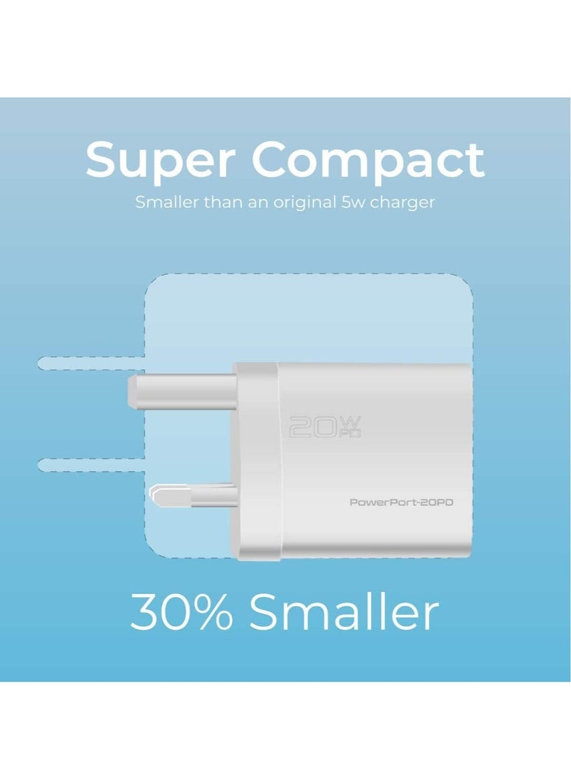 شاحن USB-C بقوة 20 واط مع تقنية Power Delivery، محول حائط سريع للغاية بحجم مضغوط مع USB-C Power Delivery لجهاز iPhone 12/12 Mini/12 Pro/12 Pro Max، iPad Pro - Image 3