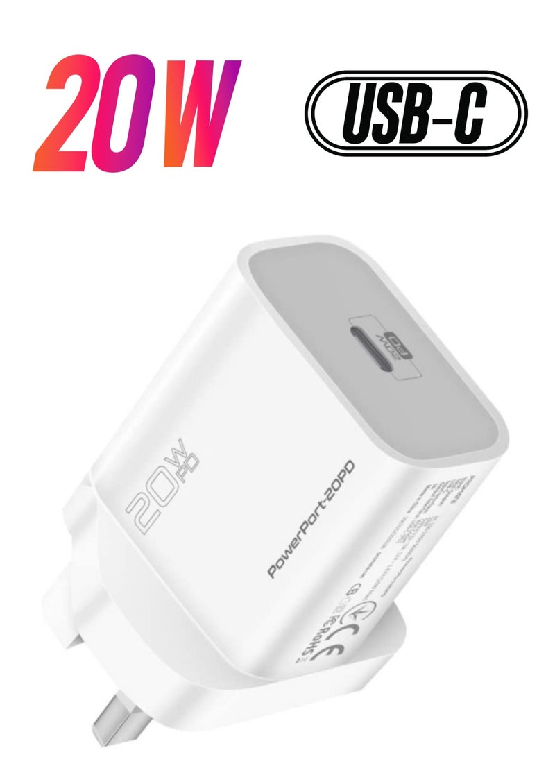 شاحن USB-C بقوة 20 واط مع تقنية Power Delivery، محول حائط سريع للغاية بحجم مضغوط مع USB-C Power Delivery لجهاز iPhone 12/12 Mini/12 Pro/12 Pro Max، iPad Pro - Image 1