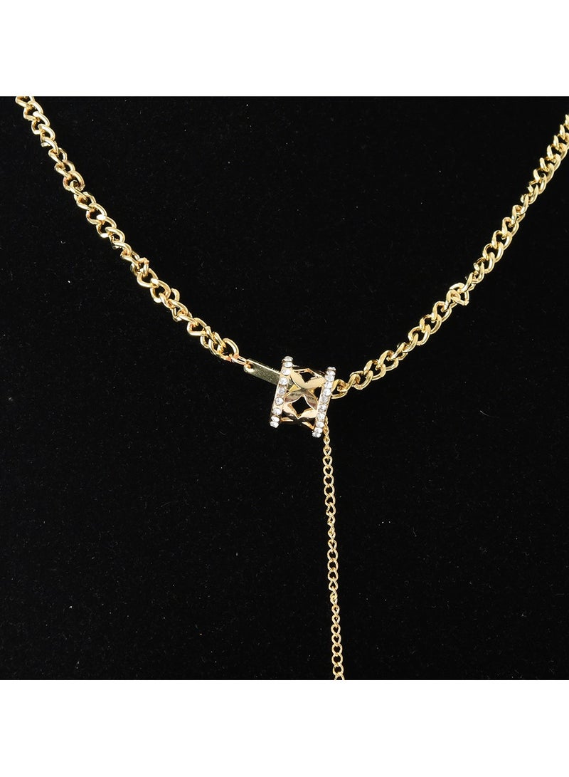 اخر العنقود سلسلة للنساء   بدالاية شكل اسطواني بفصوص الزركون - Image 1