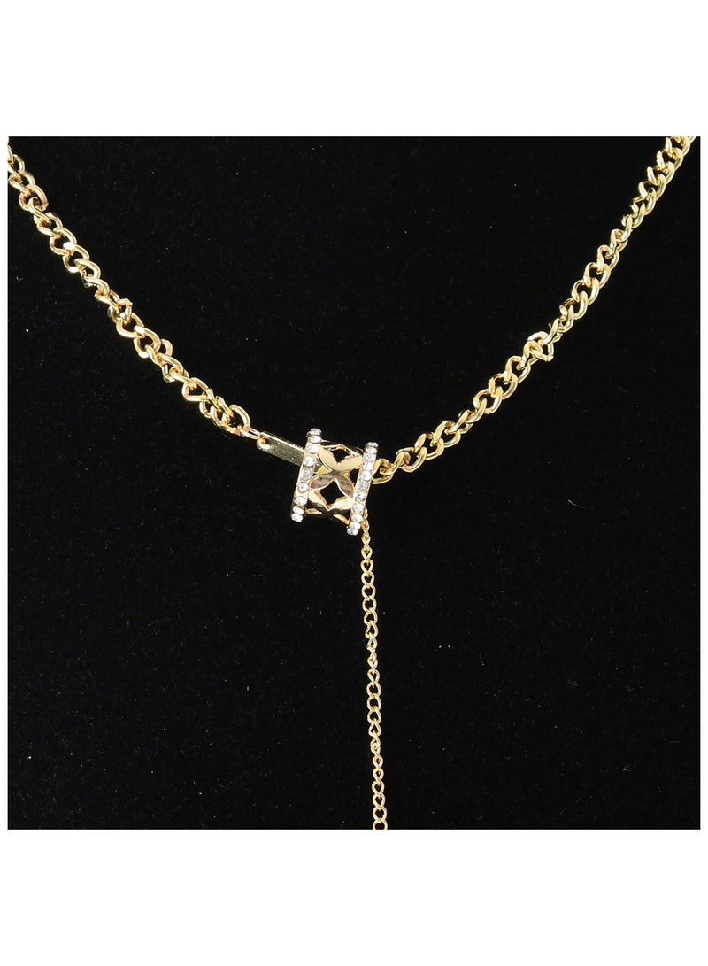 اخر العنقود سلسلة للنساء   بدالاية شكل اسطواني بفصوص الزركون - Image 2