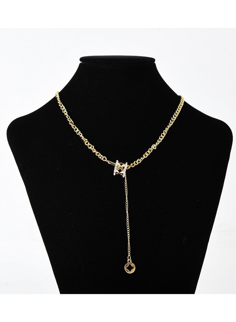 اخر العنقود سلسلة للنساء   بدالاية شكل اسطواني بفصوص الزركون - Image 3