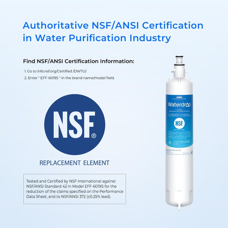 Waterdrop Replacement for GEÂ® RPWFEÂ®, RPWF (Built-in CHIP) Refrigerator Water Filter, Compatible with GFE28GYNFS, GFE28GELDS, PFE28KELDS, PFE28KYNFS, GFD28GELDS, PWE23KELDS, PWE23KMKES - Image 3