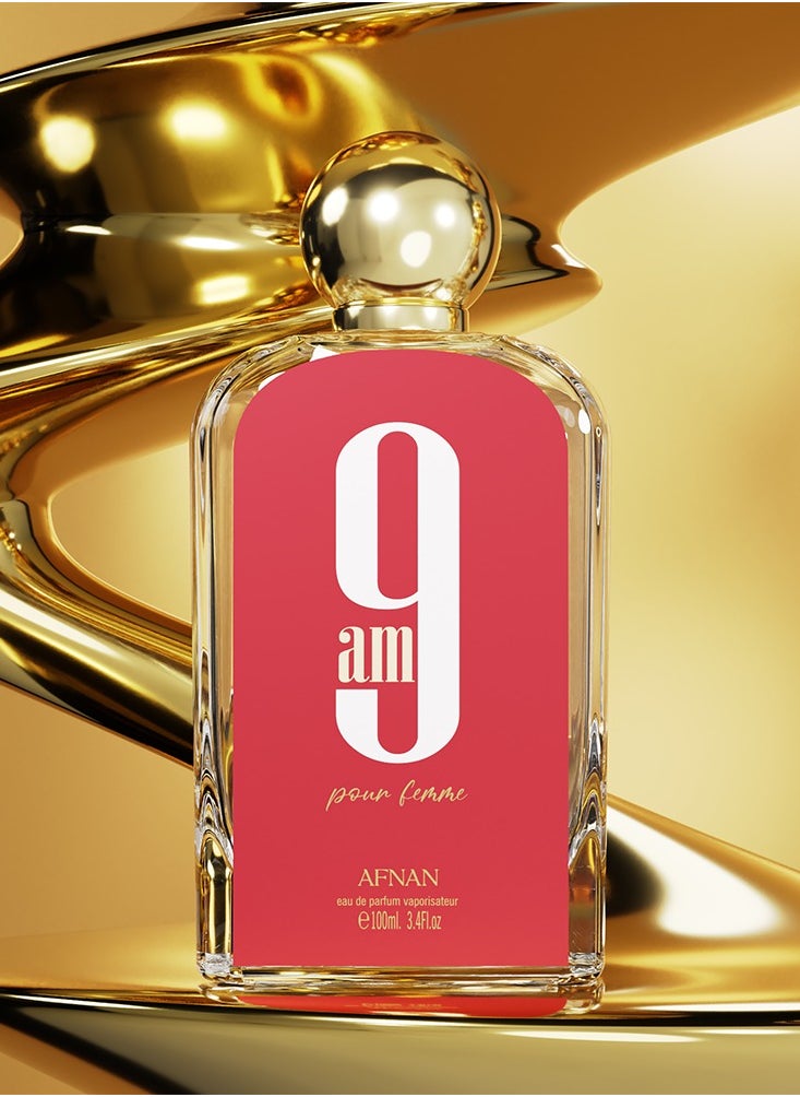 Afnan 9 AM Pour Femme Eau De Parfum for Women, 100 ML  - Image 4