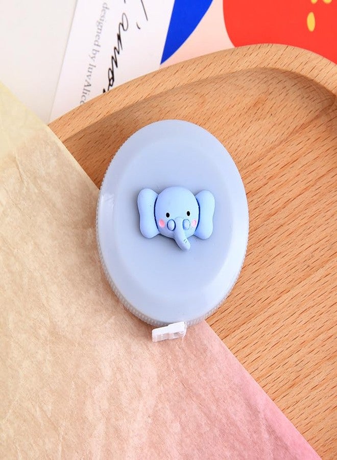 Junfamilee Elephants 60In/150cm Double Sided Tape Measure Cute Cartoon Animal Plastic Retractable Tape Measure Portable Measuring Tools Body Soft Measuring Tapes Tailor Sewing Measuring Tape Measure (3H045) - Image 1