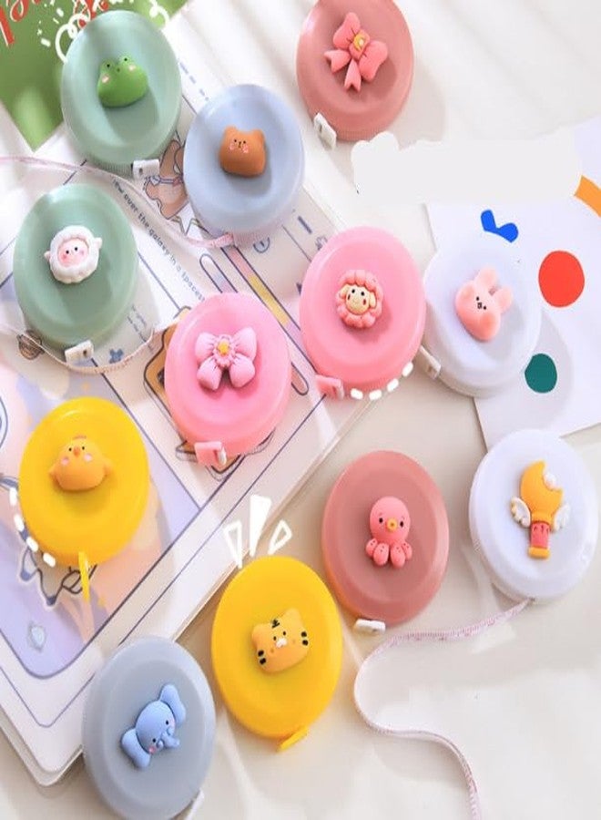 Junfamilee Elephants 60In/150cm Double Sided Tape Measure Cute Cartoon Animal Plastic Retractable Tape Measure Portable Measuring Tools Body Soft Measuring Tapes Tailor Sewing Measuring Tape Measure (3H045) - Image 3