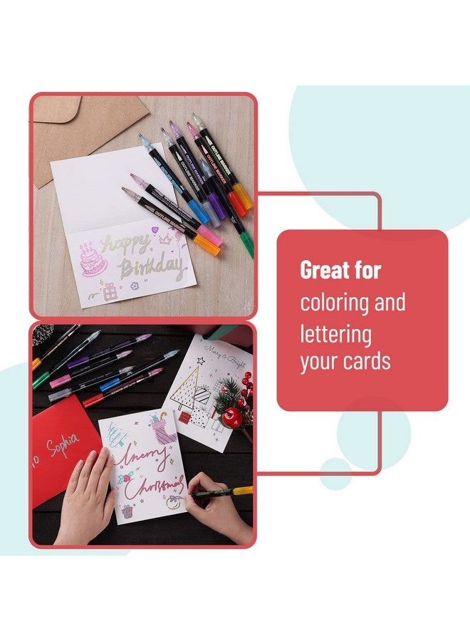 مستر. بين - أقلام تحديد خط مزدوج، 10 ألوان، أقلام تحديد لامعة، أقلام تحديد معدنية ذاتية التحديد، أقلام تحديد، أقلام حرفية - Image 3