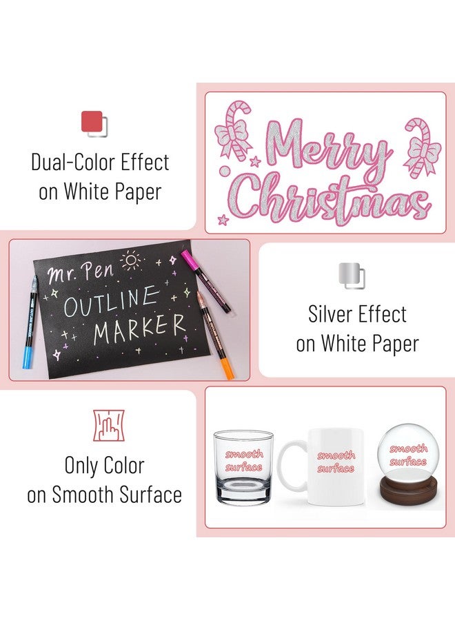 مستر. بين - أقلام تحديد خط مزدوج، 10 ألوان، أقلام تحديد لامعة، أقلام تحديد معدنية ذاتية التحديد، أقلام تحديد، أقلام حرفية - Image 5