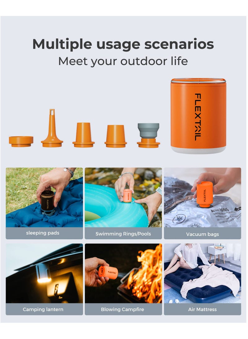FLEXTAIL Electric Air Pump with Camping Lantern, Tiny Pump Air Pump for Inflatables Rechargeable Air Mattress Pump  - Image 4