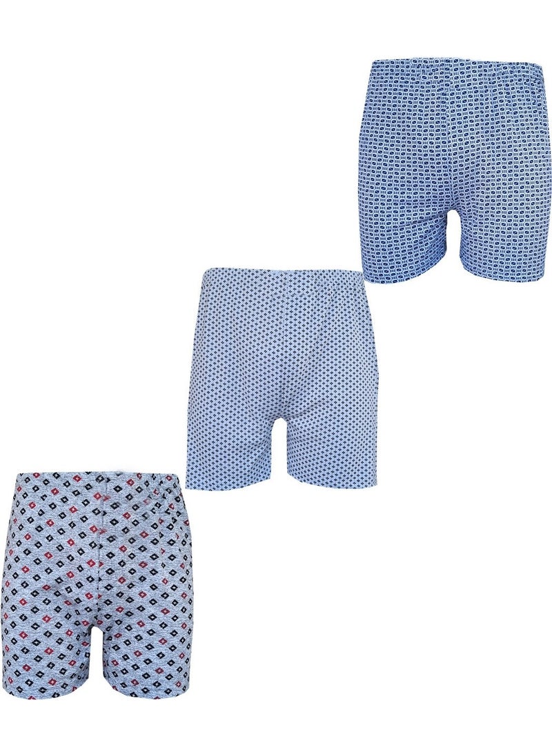 Hepsine Rakip - Competing All 3-Piece Men's Patterned Boxer Economical Thin Cotton Long Johns - Image 1