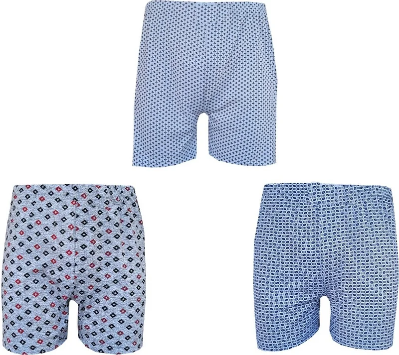 Hepsine Rakip Competing All 3-Piece Men's Patterned Boxer Economical Thin Cotton Long Johns