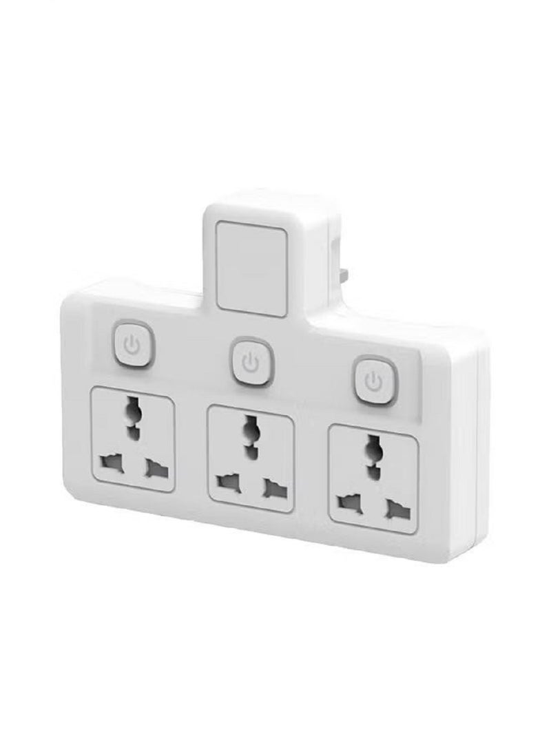 Universal Plug Extension, Multi Plug extension sockets plug, Wall plug adapter, UK Plug Switched Socket 3 Way,Turn 1 into 3, Cable Free With Rating 3 pin,Surge Protection Power Extension Adapter - Image 1