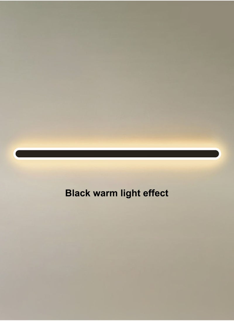LOOPITYS (Color: black, warm light 3000K, size: 60x6CM) Modern long strip wall light, ambient light, indoor LED background light, living room sofa, staircase, bedside passage light  - Image 3