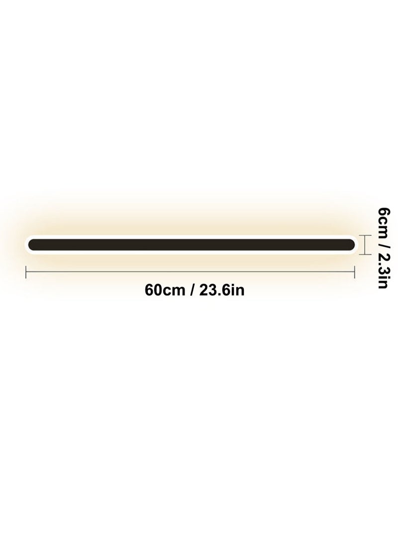 LOOPITYS (Color: black, warm light 3000K, size: 60x6CM) Modern long strip wall light, ambient light, indoor LED background light, living room sofa, staircase, bedside passage light  - Image 4