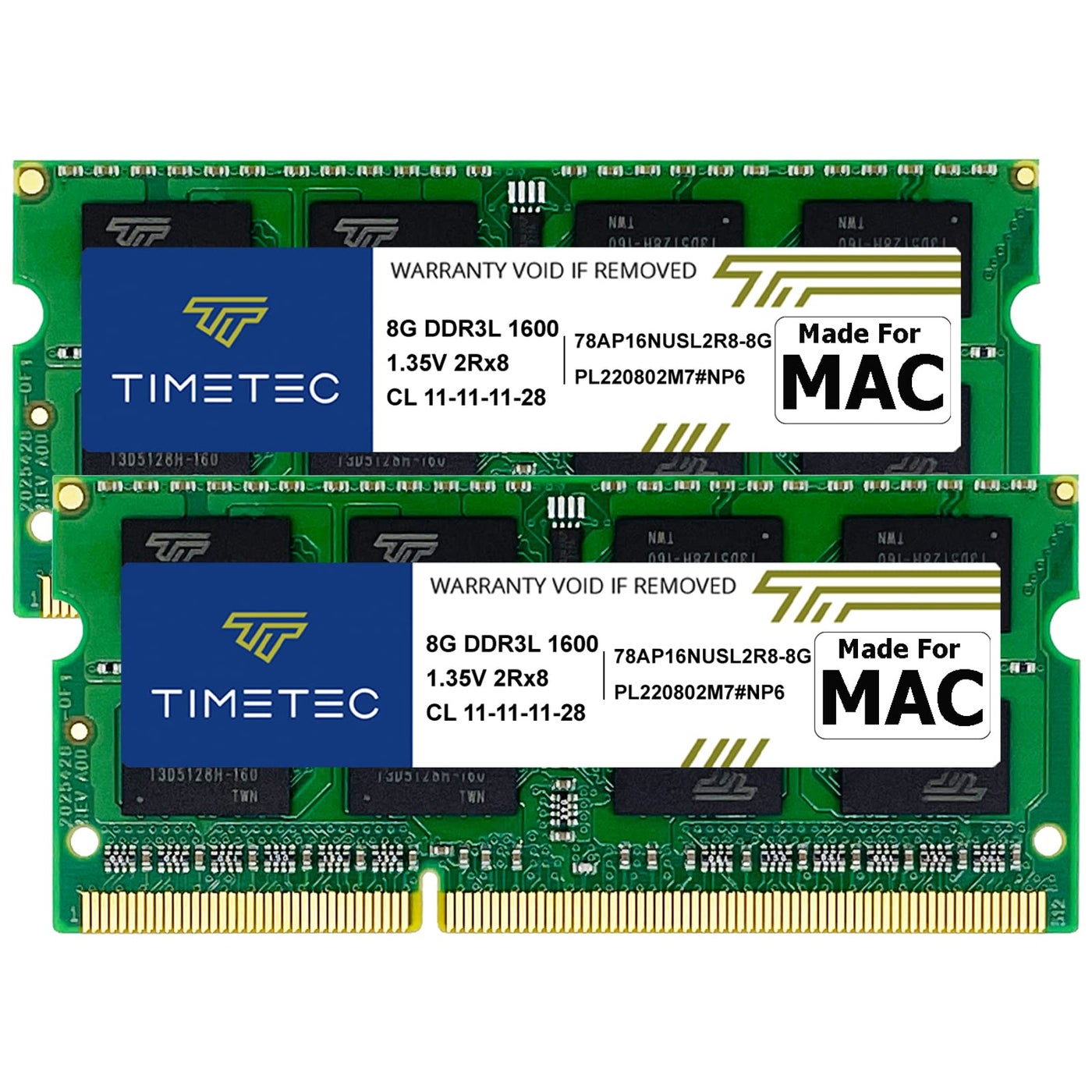 Timetec 16GB KIT(2x8GB) Compatible for Apple DDR3L 1600MHz for Early/Mid/Late Mac Book Pro(2011-2012), iMac(2011-2015), Mac mini(2011-2012) MAC RAM