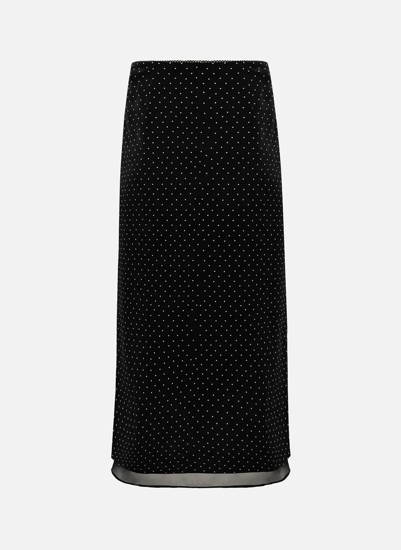 Lichi  Small polka dot midi skirt for Women | Best Price UAE