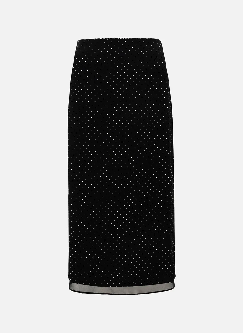Lichi  Small polka dot midi skirt for Women | Best Price UAE