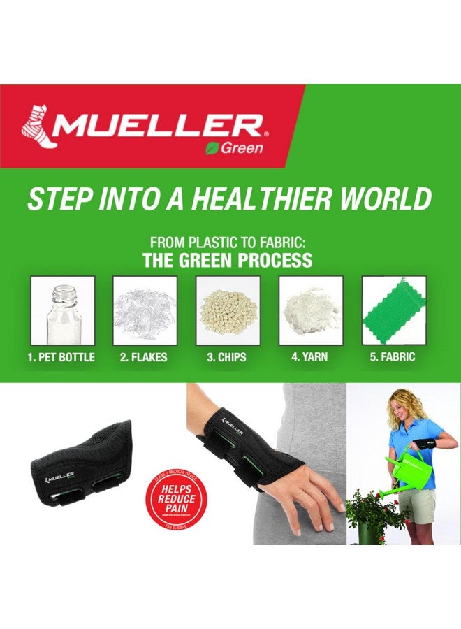 MUELLER Sports Medicine Green Fitted Wrist Brace, Wrist Pain Relief Support for Men and Women, Ideal for Carpal Tunnel, Tendinitis, Arthritis, Left Hand, Black, Large/X-Large - Image 3