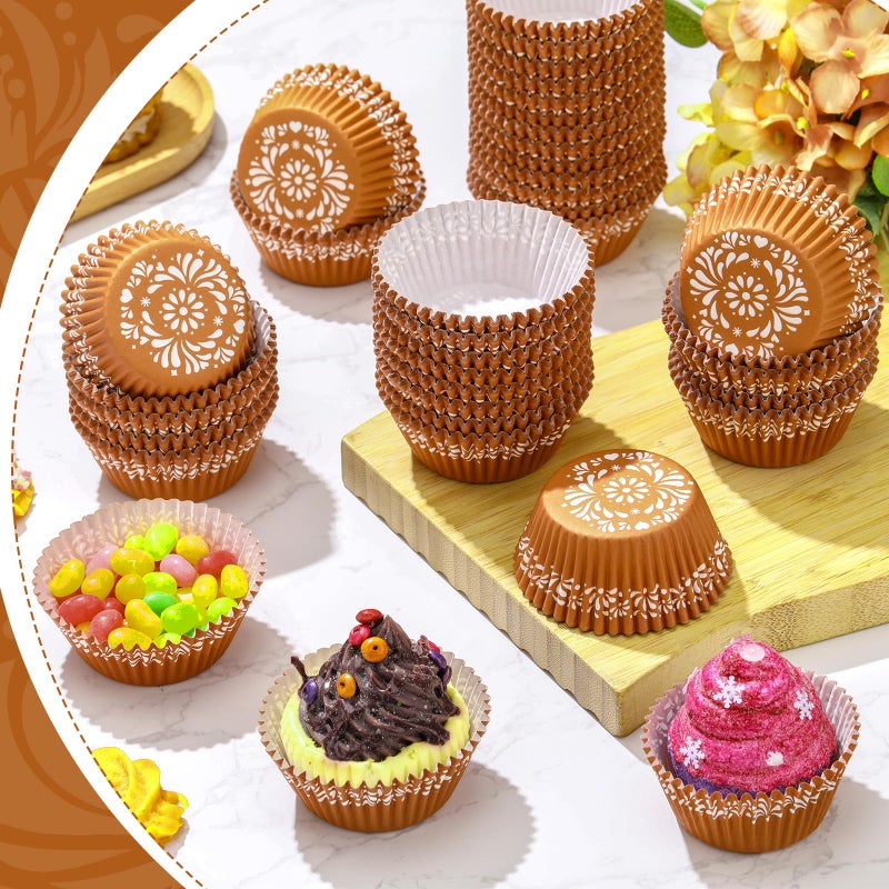 Vesici 800 Counts Cielito Lindo Baby Shower Party Decoration Mexican Clay Cupcake Liners Cielito Lindo Cupcake Wrapper Mexico Muffin Liner Papers Baking Cups for Wedding Baby Shower(Hollow Flower) - Image 4