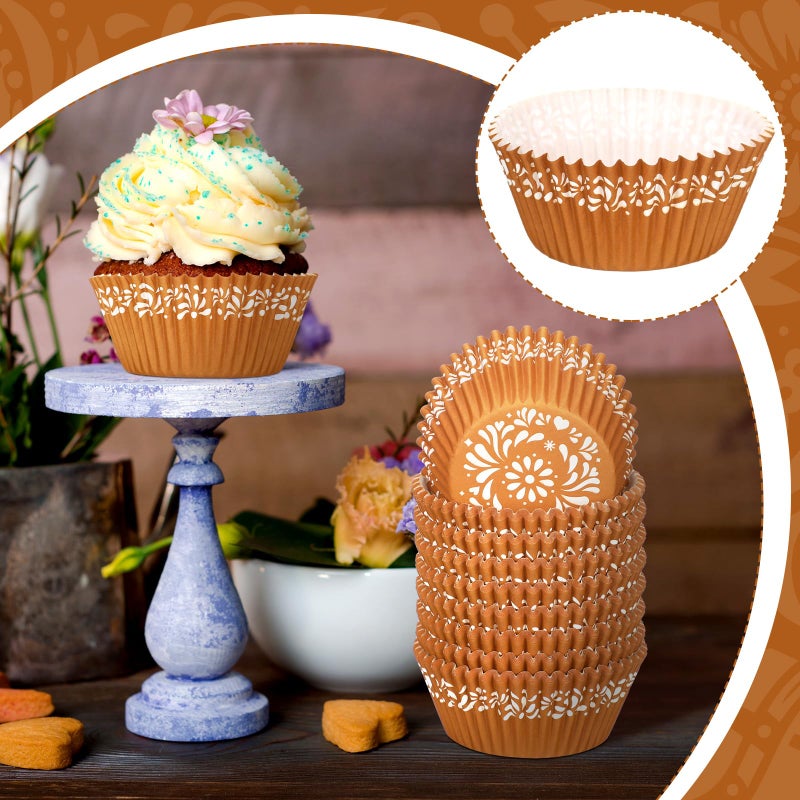 Vesici 800 Counts Cielito Lindo Baby Shower Party Decoration Mexican Clay Cupcake Liners Cielito Lindo Cupcake Wrapper Mexico Muffin Liner Papers Baking Cups for Wedding Baby Shower(Hollow Flower) - Image 5