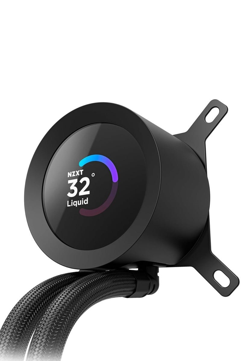 NZXT Kraken Plus 240 RGB 240mm All-in-One Liquid CPU Cooler with 1.54" Customizable TFT Display, Dual 120mm F240 RGB Fans, Turbine Pump (1,200-2,800 RPM), Copper Cold Plate, Braided Tubing, Intel LGA 1851/1700/1200/115X & AMD AM5/AM4 Compatible, Black | RL-KR240-B2 - Image 5