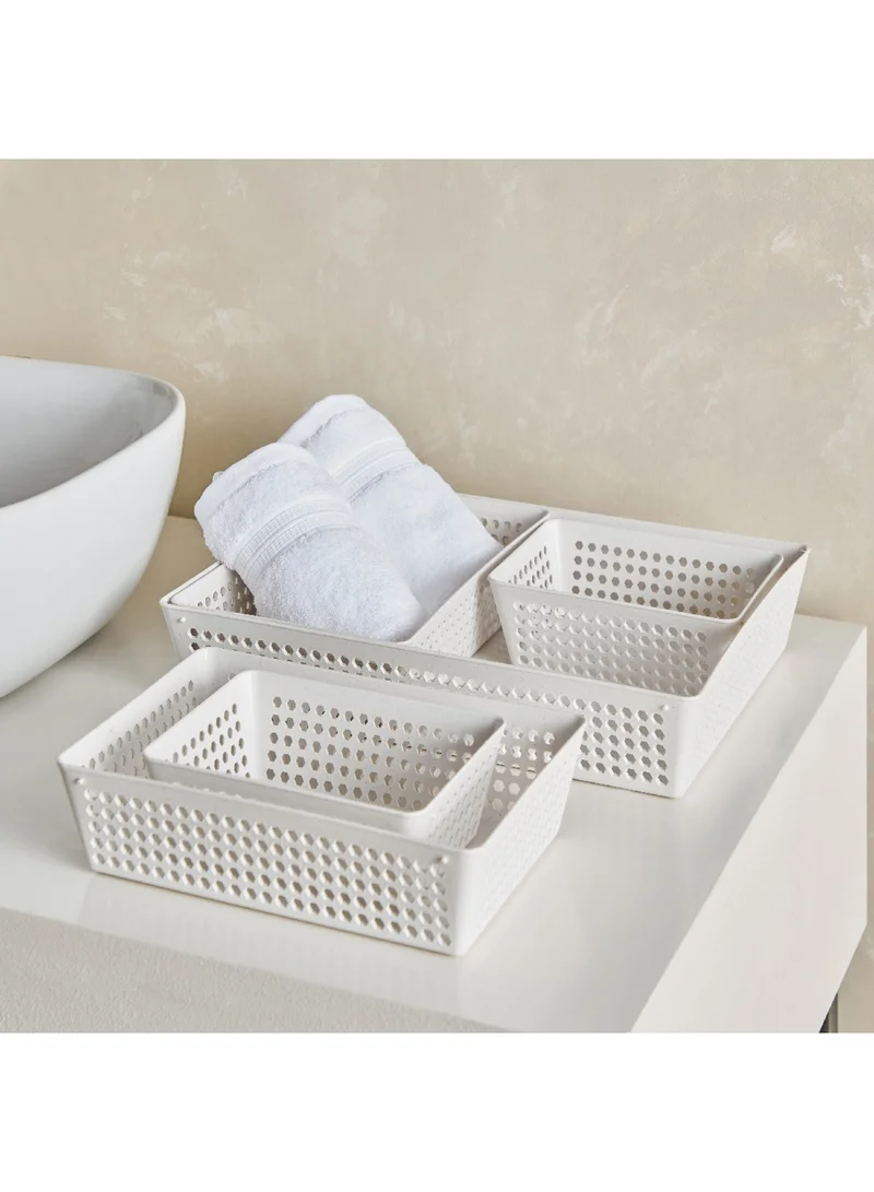 Home Box 5-Piece Rice Husk Fashion Utility Storage Basket Set 32.5 x 5.5 x 23.8 cm