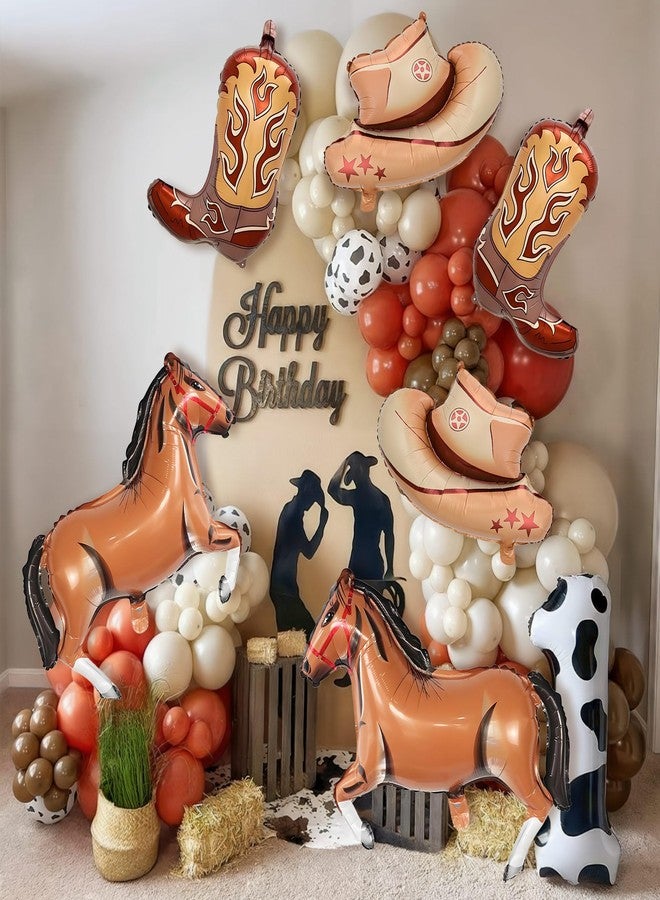 D-Fokes 6PCS Western Themed Party Balloons, Large Cowgirl Hat Boot Horse Foil Balloons, Cowboy Birthday Party Decorations, For Wild West Theme, Baby Shower, Bachelorette Supplies Decorations - Image 5