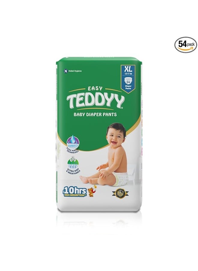 تيدي حفاضات تيدي بيبي سهلة الاستخدام، حجم كبير جدًا، 54 قطعة (عبوة من قطعة واحدة)، 12-17 كجم، 10 ساعات من الحماية من التسرب، مضادة للبكتيريا - Image 1