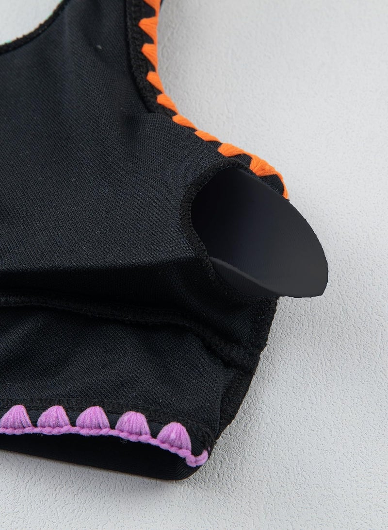 blibean Tween Girl Swimsuits Little Kids Girls Summer Swim Bathing Suits Teen Fashion Two Piece Bikini Boho Hawaii Swimwear Beach Sets Traje BaÃ±o NiÃ±as Size 10-11 Year Old Black - Image 4