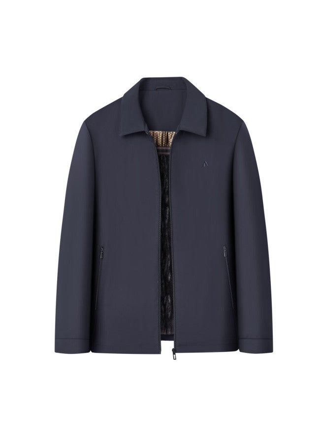 Firs Fleece-lined Autumn Winter Men's Jacket Lapel Warm Slim Business Casual Commuter Coat Shirt - Image 1