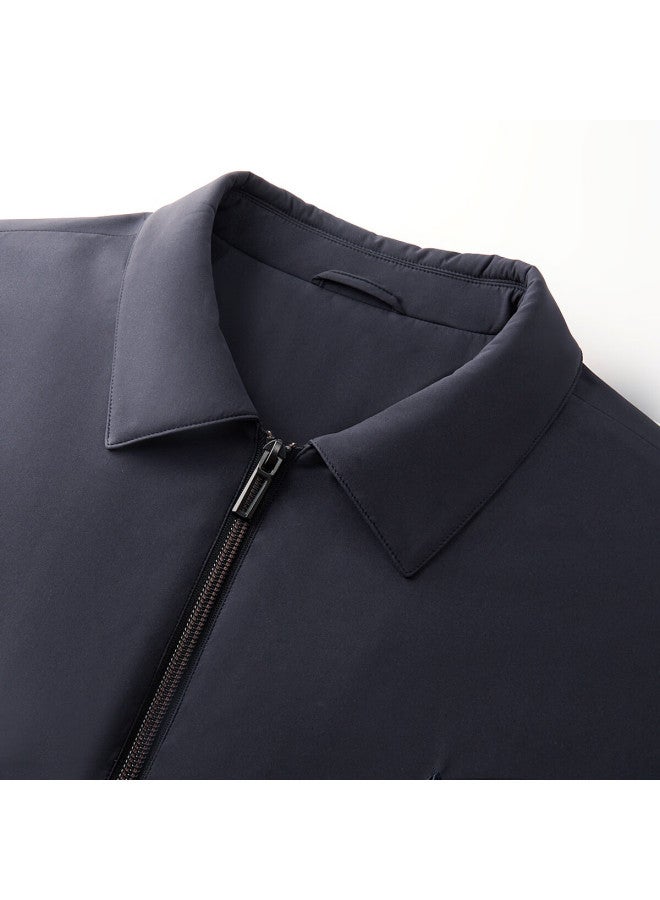 Firs Fleece-lined Autumn Winter Men's Jacket Lapel Warm Slim Business Casual Commuter Coat Shirt - Image 2