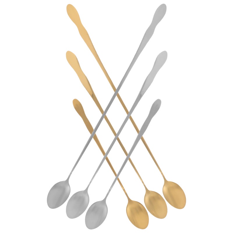 12 pcs Handle Stainless Steel Soup Spoons Set Coffee Stirring Spoons Teaspoon Kitchen Utensils Flatware For Dining Hot Pot Condiment Sauce Serving Accessories - Image 5