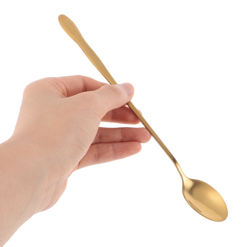 12 pcs Handle Stainless Steel Soup Spoons Set Coffee Stirring Spoons Teaspoon Kitchen Utensils Flatware For Dining Hot Pot Condiment Sauce Serving Accessories - Image 3