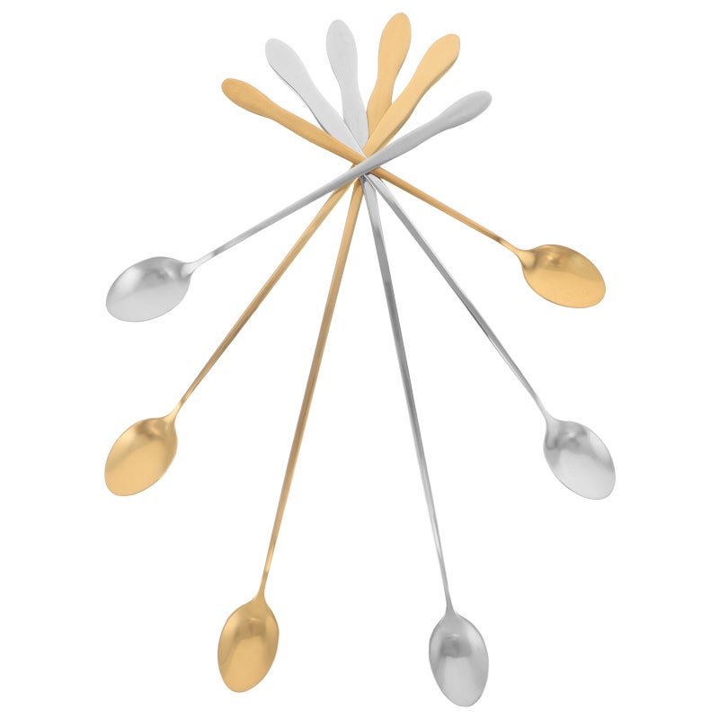 12 pcs Handle Stainless Steel Soup Spoons Set Coffee Stirring Spoons Teaspoon Kitchen Utensils Flatware For Dining Hot Pot Condiment Sauce Serving Accessories - Image 4