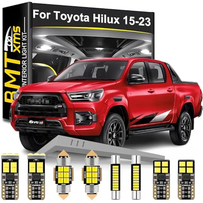 BMT xms طقم إضاءة داخلية LED مكون من 7 قطع بديلة لسيارة تويوتا هايلكس 2015-2023، مصابيح LED بيضاء باردة 6000 كلفن - Image 1